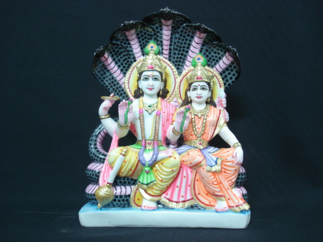 Manufacturers Exporters and Wholesale Suppliers of Mould Marble Vishnu Laxmi Ji with Naag Karol Bagh 